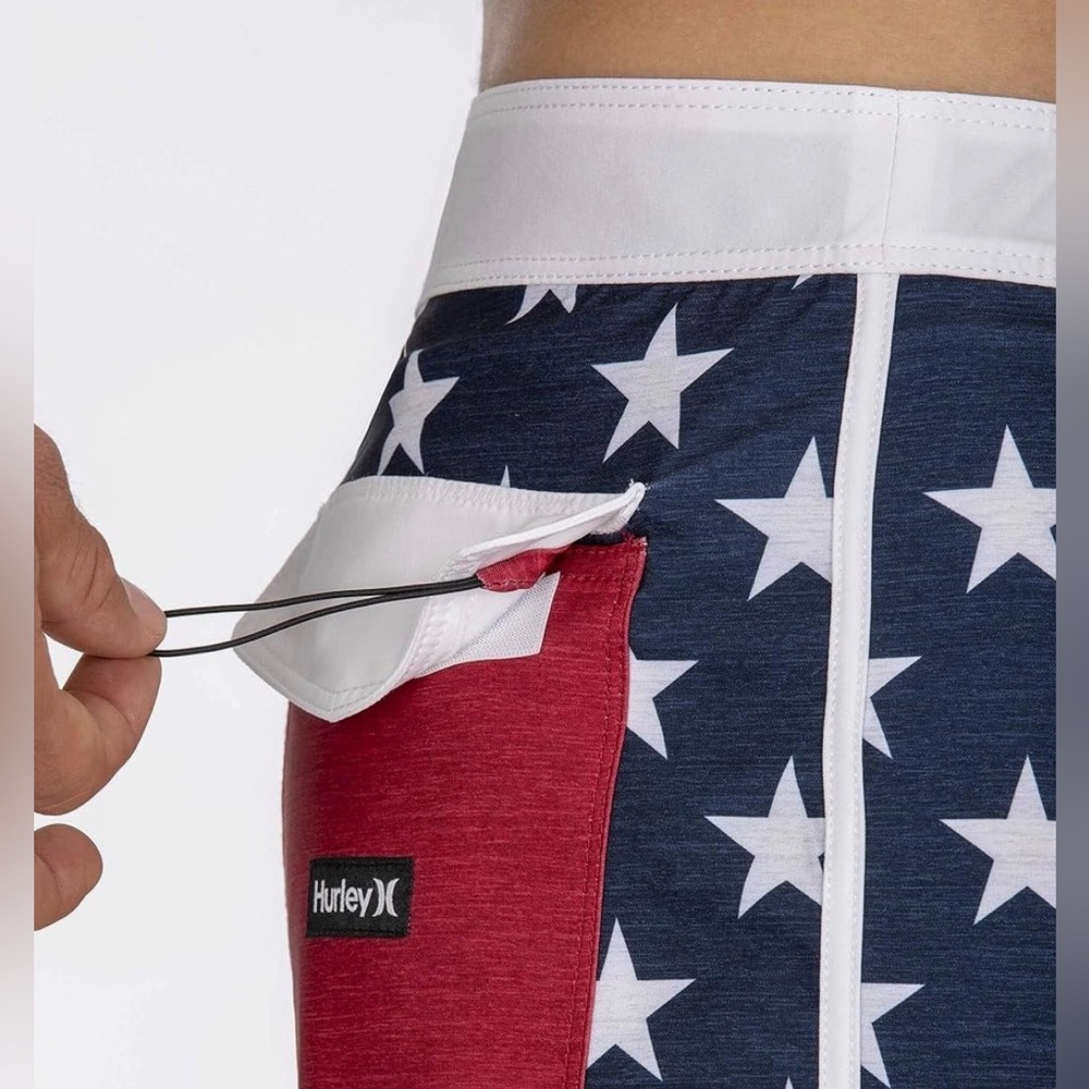 Hurley Men’s Phantom Patriot USA Flag 20” Board Shorts Size 32 - Picture 5 of 13